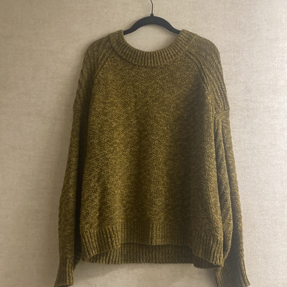Woman’s Olive Green Crewneck Sweater